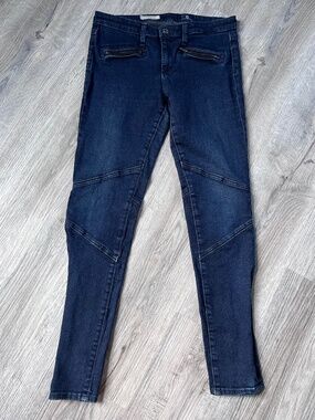 AG Adriano Goldschmied Jeans Womens 29R Blue The Moto Legging Zipper-Leg
